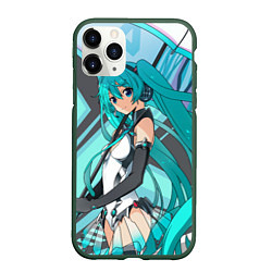 Чехол iPhone 11 Pro матовый Miku1, цвет: 3D-темно-зеленый