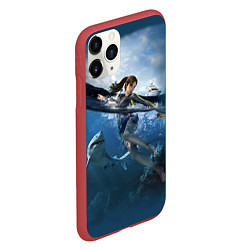 Чехол iPhone 11 Pro матовый TOMB RAIDER, цвет: 3D-красный — фото 2