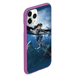 Чехол iPhone 11 Pro матовый TOMB RAIDER, цвет: 3D-фиолетовый — фото 2