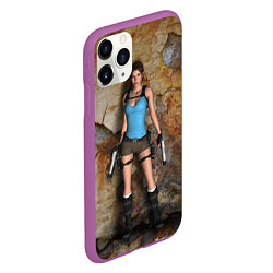 Чехол iPhone 11 Pro матовый TOMB RAIDER, цвет: 3D-фиолетовый — фото 2