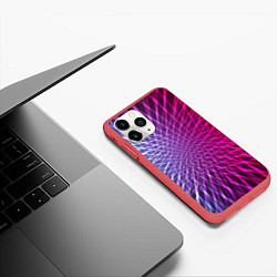 Чехол iPhone 11 Pro матовый Плетение, цвет: 3D-красный — фото 2