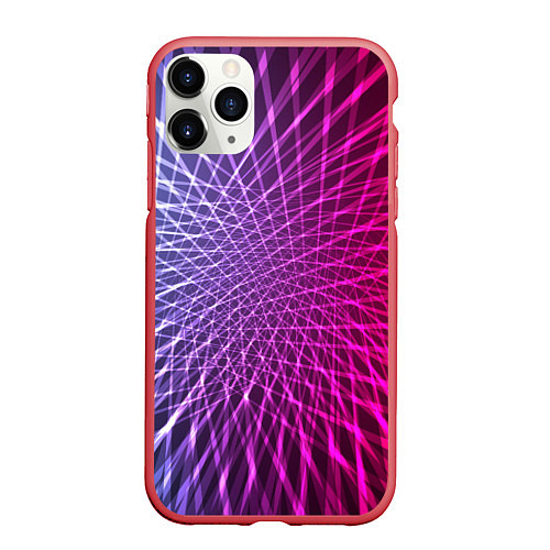 Чехол iPhone 11 Pro матовый Плетение / 3D-Красный – фото 1