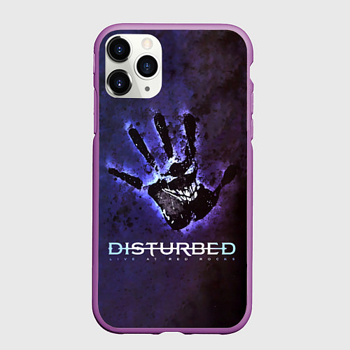 Чехол iPhone 11 Pro матовый Disturbed: Live at red rocks / 3D-Фиолетовый – фото 1