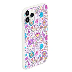 Чехол iPhone 11 Pro матовый Цветочный сад, цвет: 3D-белый — фото 2