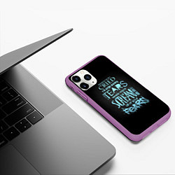 Чехол iPhone 11 Pro матовый Слова песни грEvanescence, цвет: 3D-фиолетовый — фото 2
