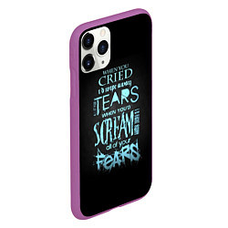 Чехол iPhone 11 Pro матовый Слова песни грEvanescence, цвет: 3D-фиолетовый — фото 2
