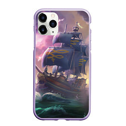 Чехол iPhone 11 Pro матовый Sea of thieves, цвет: 3D-светло-сиреневый