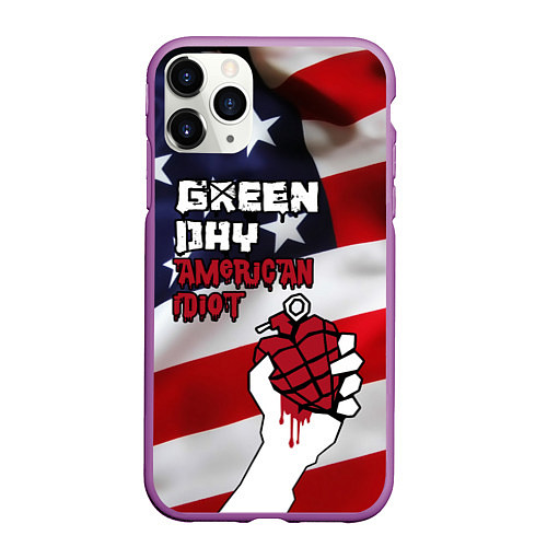 Чехол iPhone 11 Pro матовый Green Day American Idiot / 3D-Фиолетовый – фото 1