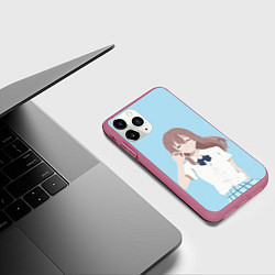 Чехол iPhone 11 Pro матовый Форма голоса Koe no katachi 2, цвет: 3D-малиновый — фото 2