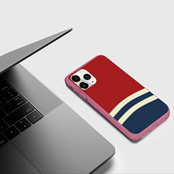 Чехол iPhone 11 Pro матовый Волны в море, цвет: 3D-малиновый — фото 2