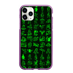 Чехол iPhone 11 Pro матовый Персонажи Fallout, цвет: 3D-фиолетовый