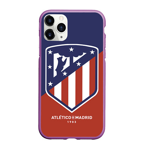 Чехол iPhone 11 Pro матовый Atletico Madrid FC 1903 / 3D-Фиолетовый – фото 1
