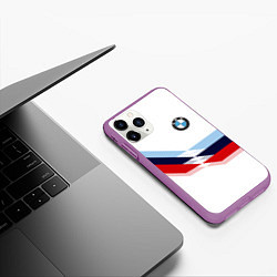 Чехол iPhone 11 Pro матовый BMW БМВ WHITE, цвет: 3D-фиолетовый — фото 2