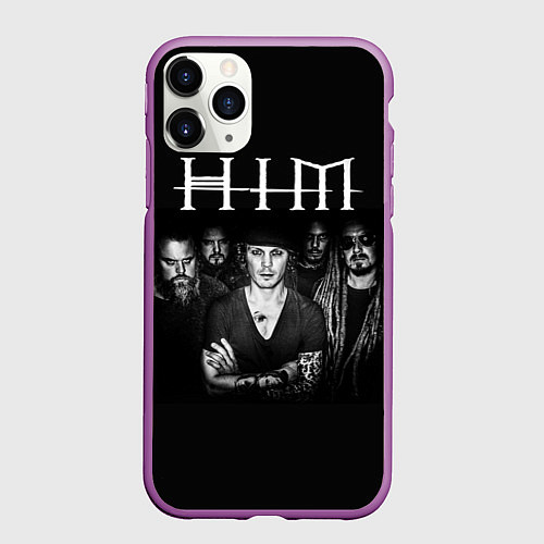 Чехол iPhone 11 Pro матовый HIM Rock / 3D-Фиолетовый – фото 1