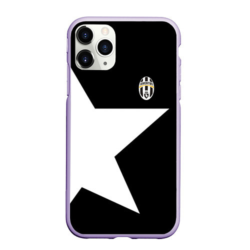 Чехол iPhone 11 Pro матовый FC Juventus: Star / 3D-Светло-сиреневый – фото 1