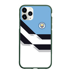 Чехол iPhone 11 Pro матовый Manchester City FC: White style, цвет: 3D-темно-зеленый