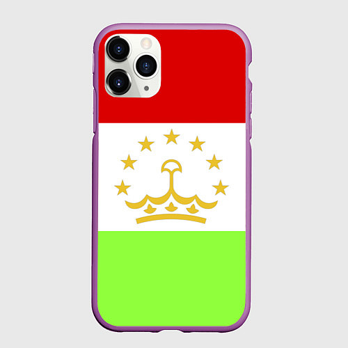 Чехол iPhone 11 Pro матовый Флаг Таджикистана / 3D-Фиолетовый – фото 1