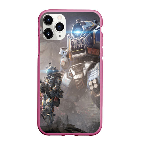 Чехол iPhone 11 Pro матовый Titanfall / 3D-Малиновый – фото 1