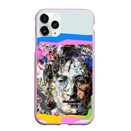 Чехол iPhone 11 Pro матовый John Lennon: Abstraction / 3D-Розовый – фото 1