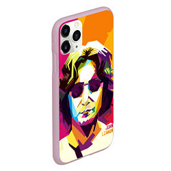Чехол iPhone 11 Pro матовый Джон Леннон: фан-арт, цвет: 3D-розовый — фото 2
