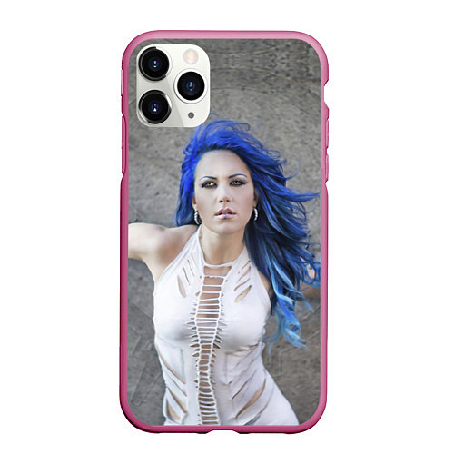 Чехол iPhone 11 Pro матовый Arch Enemy: Alissa White-Gluz / 3D-Малиновый – фото 1