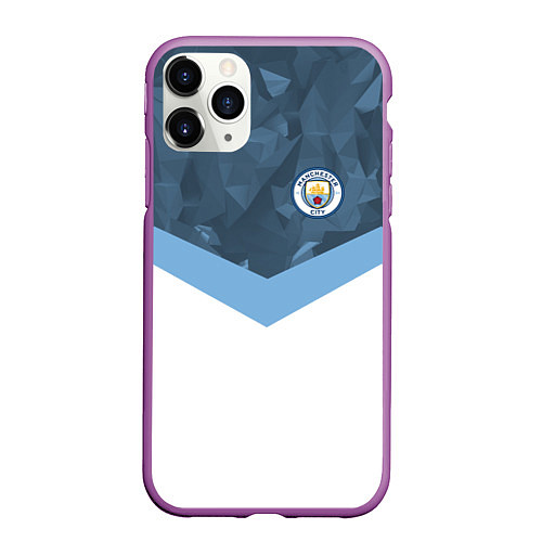 Чехол iPhone 11 Pro матовый Manchester City FC: Sport / 3D-Фиолетовый – фото 1