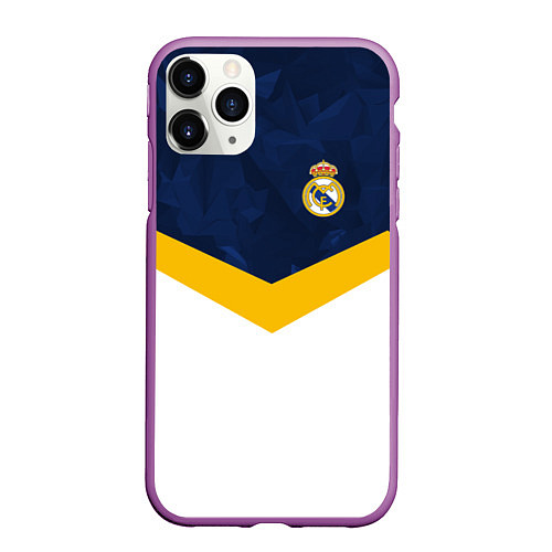 Чехол iPhone 11 Pro матовый Real Madrid FC: Sport / 3D-Фиолетовый – фото 1