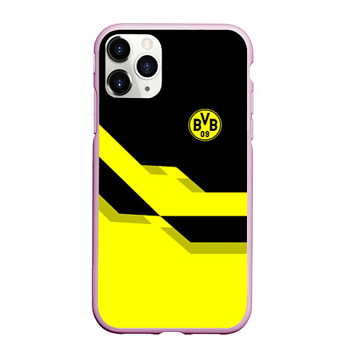 Чехол iPhone 11 Pro матовый BVB FC: Yellow style / 3D-Розовый – фото 1