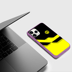 Чехол iPhone 11 Pro матовый BVB FC: Yellow style, цвет: 3D-фиолетовый — фото 2