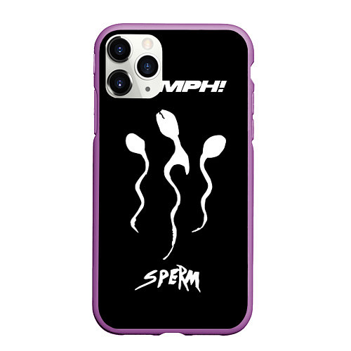 Чехол iPhone 11 Pro матовый OOMPH! Sperm / 3D-Фиолетовый – фото 1