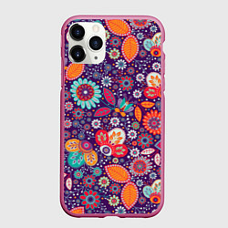 Чехол iPhone 11 Pro матовый Цветочный взрыв
