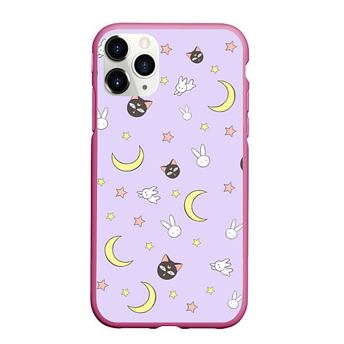 Чехол iPhone 11 Pro матовый Сейлор Мур / 3D-Малиновый – фото 1