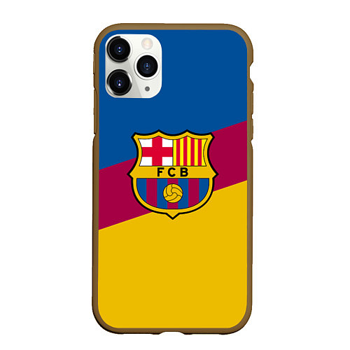 Чехол iPhone 11 Pro матовый FC Barcelona 2018 Colors / 3D-Коричневый – фото 1