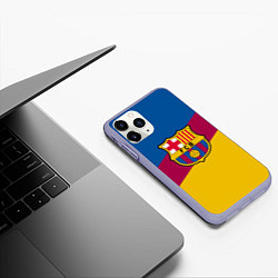 Чехол iPhone 11 Pro матовый FC Barcelona 2018 Colors, цвет: 3D-светло-сиреневый — фото 2