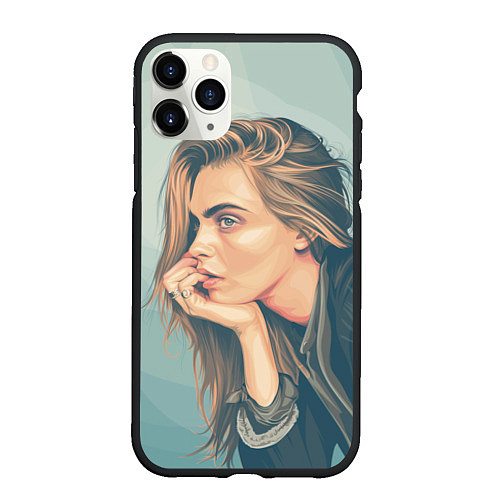 Чехол iPhone 11 Pro матовый Cara Delevingne 3 / 3D-Черный – фото 1