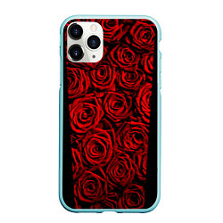 Чехол iPhone 11 Pro матовый Унисекс / Красные розы, цвет: 3D-мятный