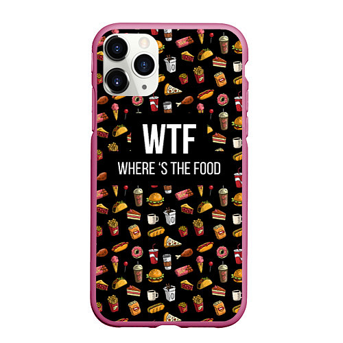 Чехол iPhone 11 Pro матовый WTF Food / 3D-Малиновый – фото 1