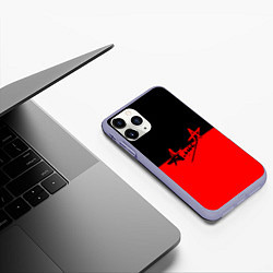 Чехол iPhone 11 Pro матовый АлисА: Черный & Красный, цвет: 3D-светло-сиреневый — фото 2
