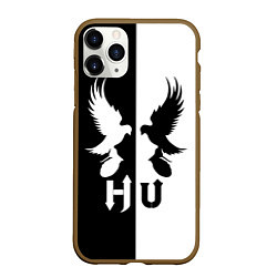 Чехол iPhone 11 Pro матовый HU: Black & White, цвет: 3D-коричневый