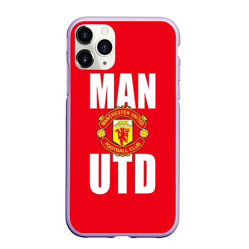 Чехол iPhone 11 Pro матовый Man Utd / 3D-Светло-сиреневый – фото 1