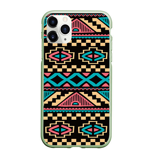Чехол iPhone 11 Pro матовый Ethnic of Egypt / 3D-Салатовый – фото 1