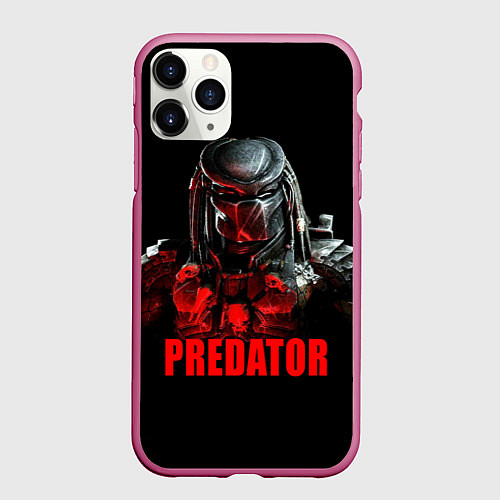 Чехол iPhone 11 Pro матовый Iron Predator / 3D-Малиновый – фото 1