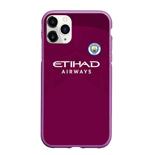 Чехол iPhone 11 Pro матовый Man City FC: Away 17/18 / 3D-Фиолетовый – фото 1