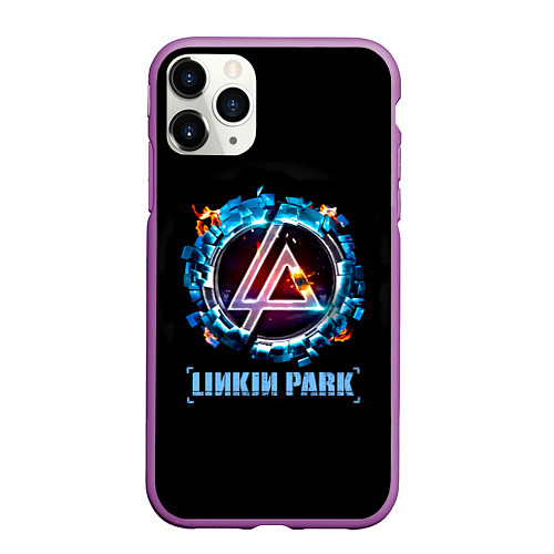 Чехол iPhone 11 Pro матовый Linkin Park: Engine / 3D-Фиолетовый – фото 1