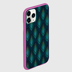 Чехол iPhone 11 Pro матовый Абстрактная птица, цвет: 3D-фиолетовый — фото 2