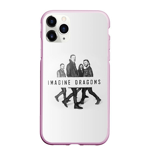 Чехол iPhone 11 Pro матовый Imagine Dragons: White / 3D-Розовый – фото 1