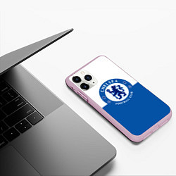 Чехол iPhone 11 Pro матовый Chelsea FC: Duo Color, цвет: 3D-розовый — фото 2