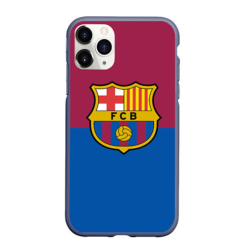 Чехол iPhone 11 Pro матовый Barcelona FC: Duo Color / 3D-Серый – фото 1