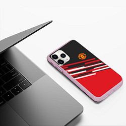 Чехол iPhone 11 Pro матовый Man UTD FC: Sport Line 2018, цвет: 3D-розовый — фото 2
