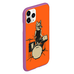 Чехол iPhone 11 Pro матовый Drums Fox, цвет: 3D-фиолетовый — фото 2